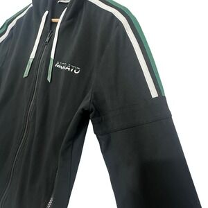 Antony Morato Black Zip Hoodie Jacket Men M Logo Green Stripe Track Style Casual